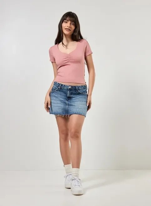 blusa rosê com busto franzido blusa rosê com busto franzido