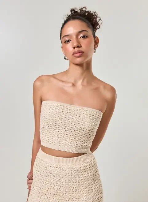 tube top crochê areia tube top crochê areia
