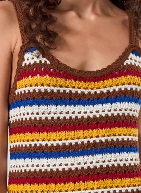 vestido de crochê listrado vestido de crochê listrado