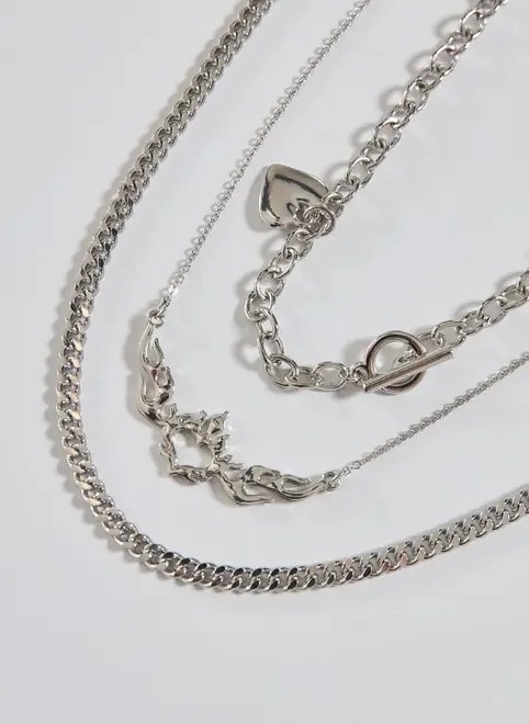 conjunto 3 colares coração fogo conjunto 3 colares coração fogo