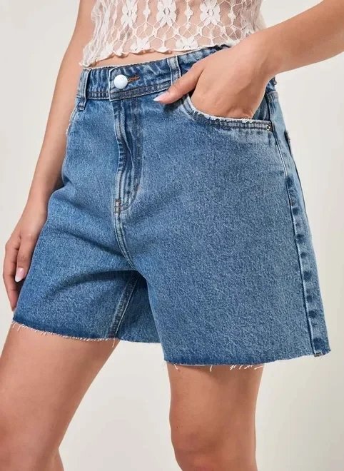 bermuda jeans barra cortada fio bermuda jeans barra cortada fio