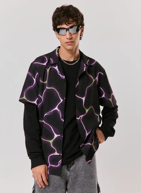 camisa preta estampa cyber camisa preta estampa cyber