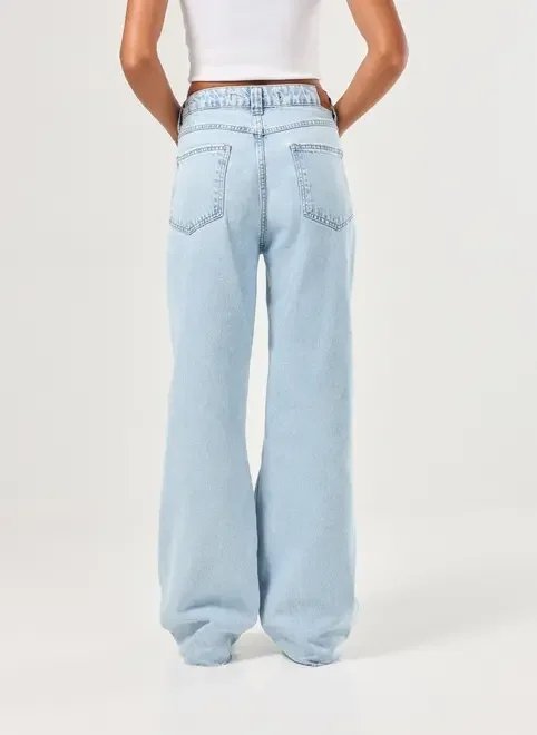 calça jeans wide leg clara destroyed calça jeans wide leg clara destroyed