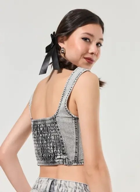 cropped corsetado jeans cropped corsetado jeans