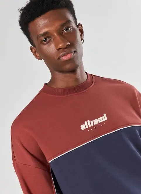 moletom bicolor vermelho com azul moletom bicolor vermelho com azul