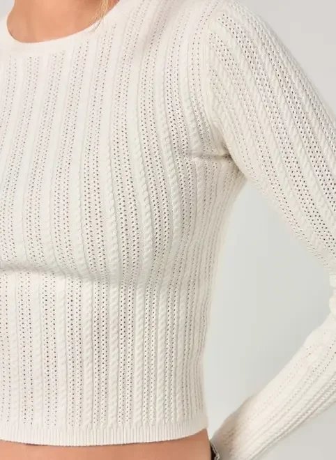 blusa manga longa justa em tricô blusa manga longa justa em tricô