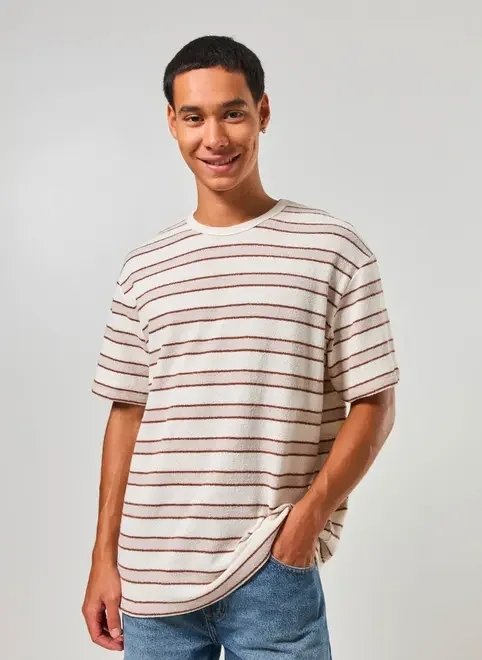 camiseta box listrada malha texturizada camiseta box listrada malha texturizada