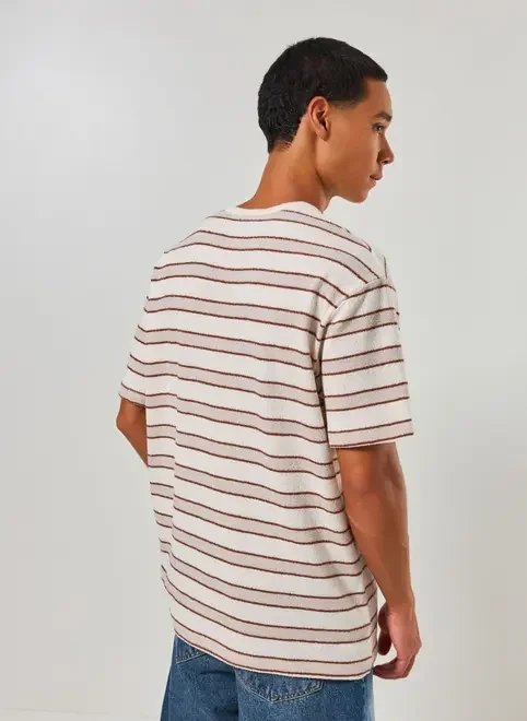 camiseta box listrada malha texturizada camiseta box listrada malha texturizada