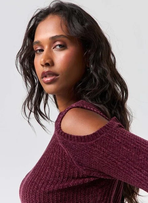 blusa manga longa chenille blusa manga longa chenille