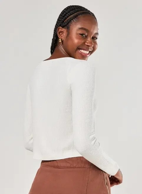 blusa manga longa branca com lacinho blusa manga longa branca com lacinho