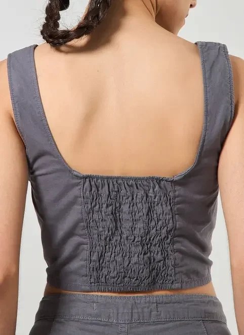 colete cinza chumbo em sarja colete cinza chumbo em sarja