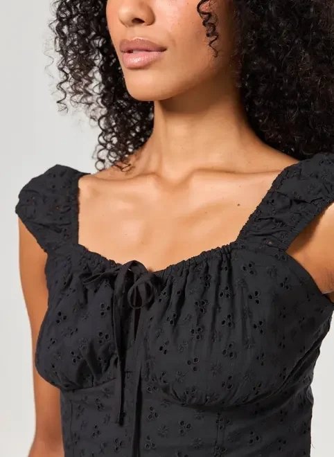blusa preta broderie corsetada blusa preta broderie corsetada