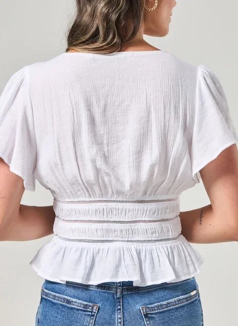 blusa branca amarração lacinhos blusa branca amarração lacinhos