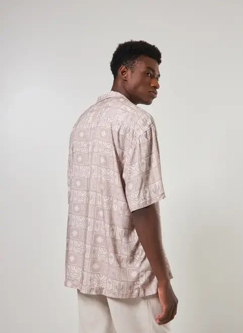 camisa box gola blazer estampa western camisa box gola blazer estampa western