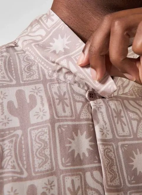 camisa box gola blazer estampa western camisa box gola blazer estampa western