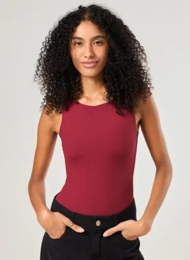 body poliamida decote halter