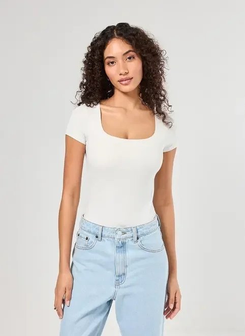 body poliamida decote reto body poliamida decote reto