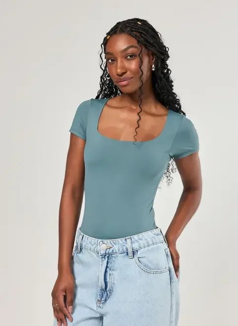 body poliamida decote reto body poliamida decote reto