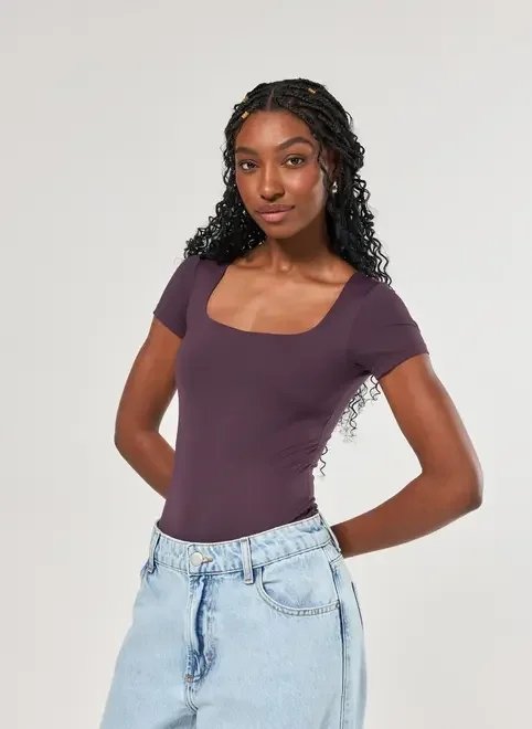 body poliamida decote reto body poliamida decote reto