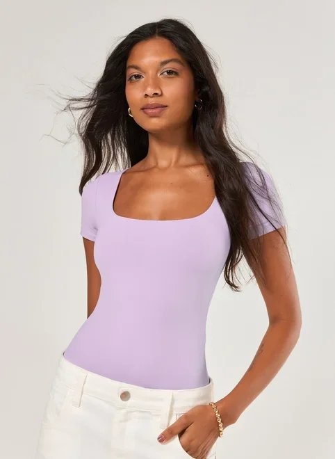 body poliamida decote reto body poliamida decote reto