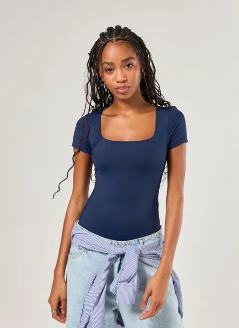 body poliamida decote reto body poliamida decote reto