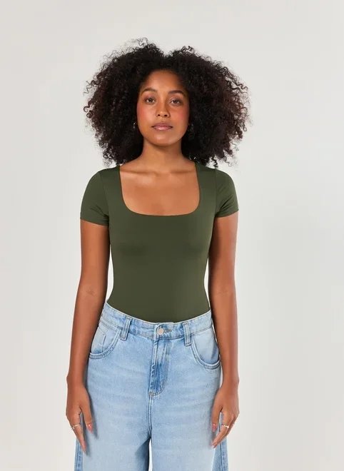 body poliamida decote reto body poliamida decote reto