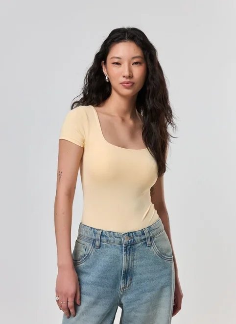 body poliamida decote reto body poliamida decote reto