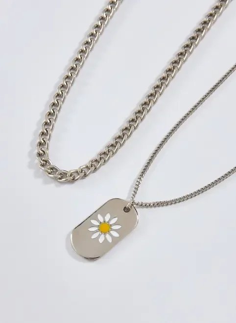 conjunto colar e corrente plaquinha margarida conjunto colar e corrente plaquinha margarida