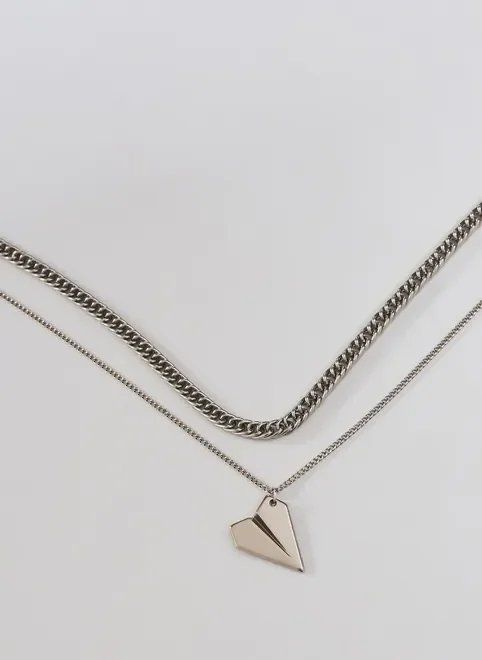 conjunto colar e corrente avião origami conjunto colar e corrente avião origami