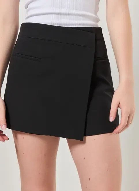 short saia alfaiataria cós assimétrico short saia alfaiataria cós assimétrico