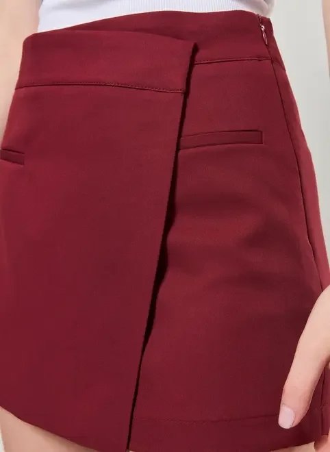 short saia alfaiataria cós assimétrico short saia alfaiataria cós assimétrico