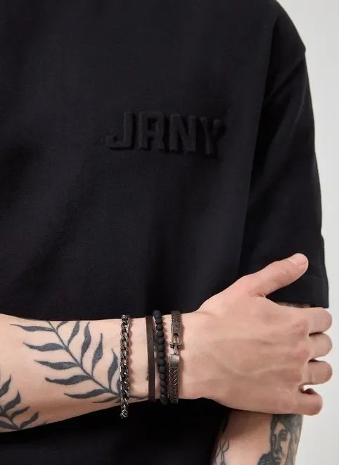 conjunto pulseiras pretas e prata velha conjunto pulseiras pretas e prata velha