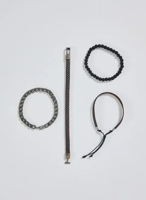 conjunto pulseiras pretas e prata velha conjunto pulseiras pretas e prata velha