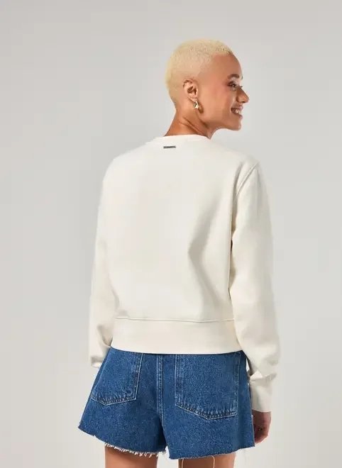 moletom off-white borboleta bordada moletom off-white borboleta bordada