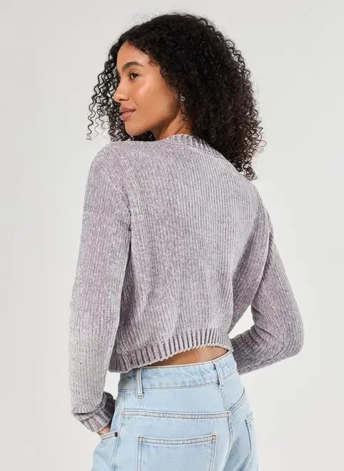 blusa manga longa tricô cinza blusa manga longa tricô cinza