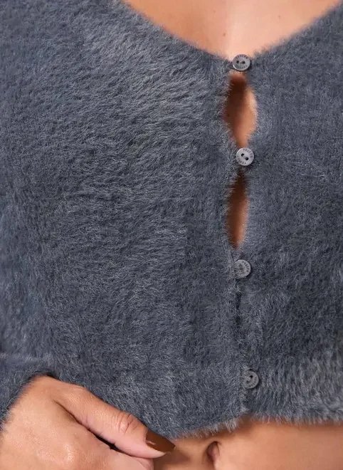 cardigan cropped cinza pelinhos cardigan cropped cinza pelinhos