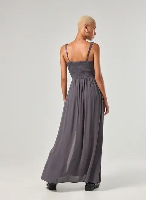 vestido longo cinza corsetado vestido longo cinza corsetado