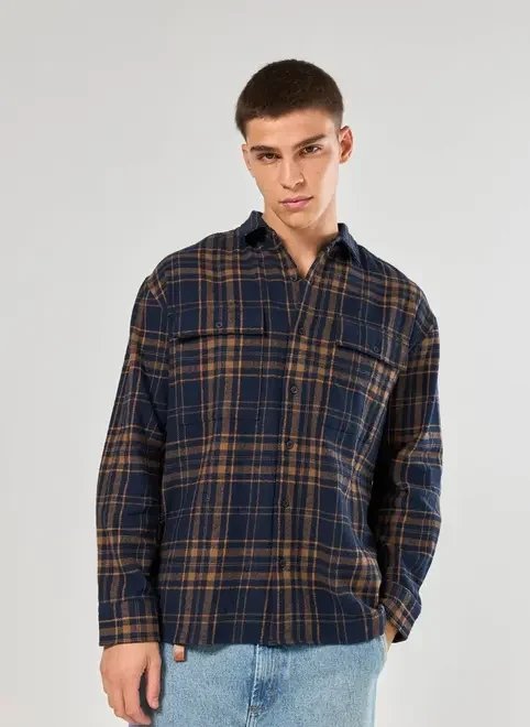 camisa manga longa xadrez oversized camisa manga longa xadrez oversized