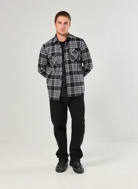 camisa xadrez manga longa estruturada camisa xadrez manga longa estruturada