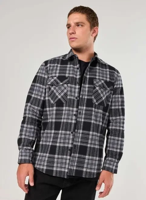 camisa xadrez manga longa estruturada camisa xadrez manga longa estruturada