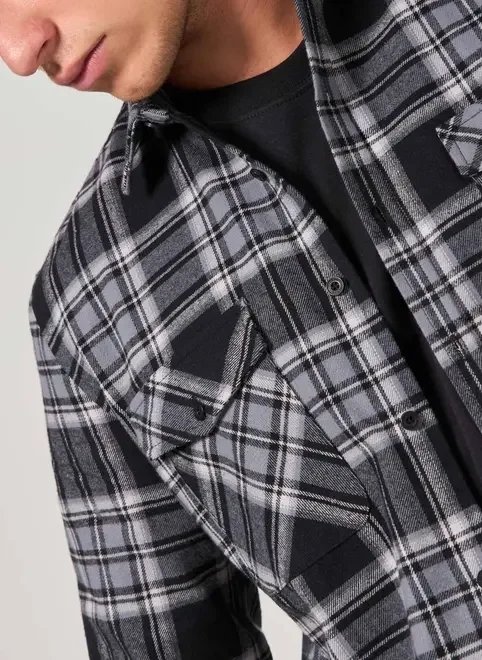 camisa xadrez manga longa estruturada camisa xadrez manga longa estruturada