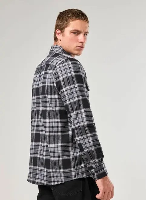 camisa xadrez manga longa estruturada camisa xadrez manga longa estruturada