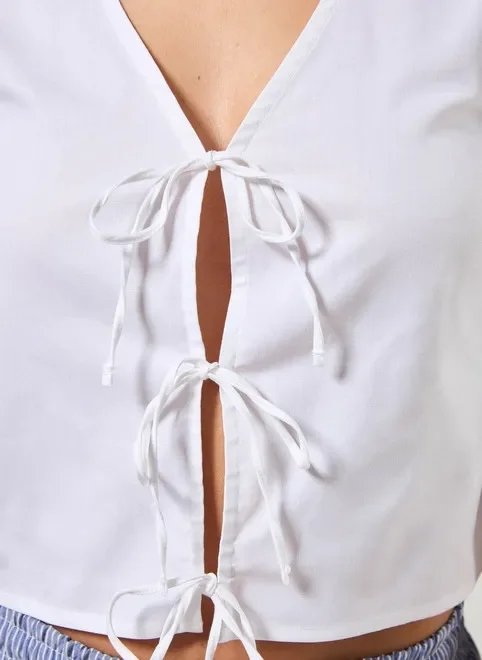 blusa amarração lacinhos off-white blusa amarração lacinhos off-white