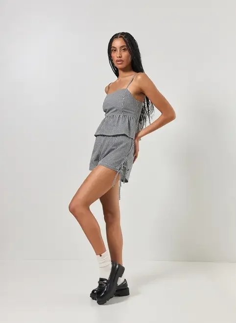 short tecido amarração quadriculado vichy short tecido amarração quadriculado vichy