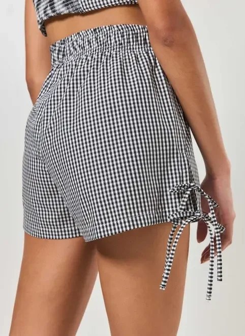 short tecido amarração quadriculado vichy short tecido amarração quadriculado vichy