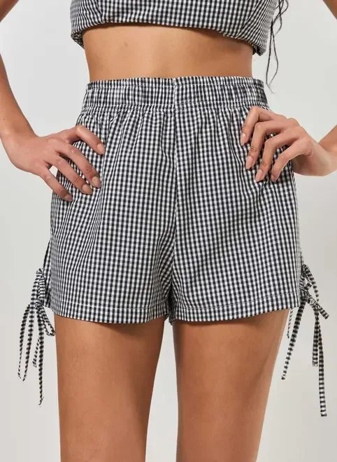 short tecido amarração quadriculado vichy short tecido amarração quadriculado vichy