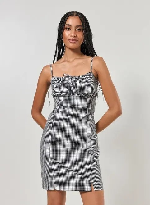 vestido curto quadriculado vichy vestido curto quadriculado vichy