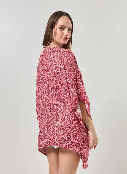 kimono vermelho florido kimono vermelho florido