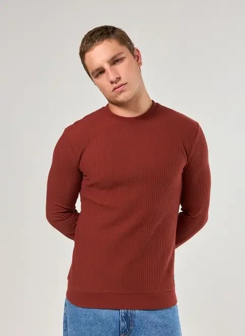 camiseta manga longa bordô texturizada camiseta manga longa bordô texturizada