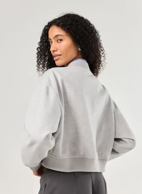 jaqueta college polivelour cinza jaqueta college polivelour cinza